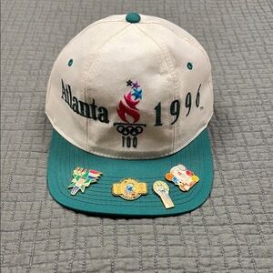 Vintage Atlanta 1996 Olympic Cap with Pins